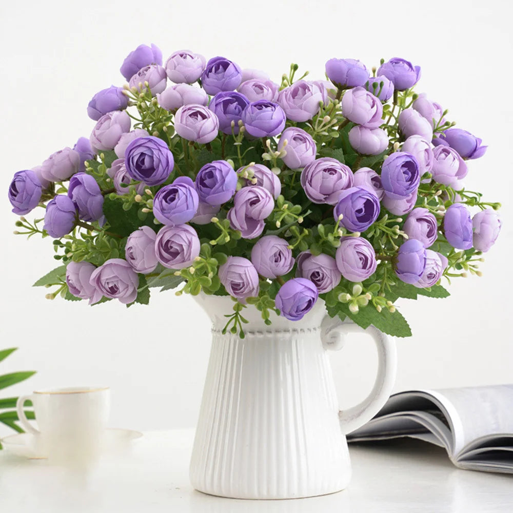 30cm Artificial Silk Ranunculus Bouquet | Wedding & Home Decor