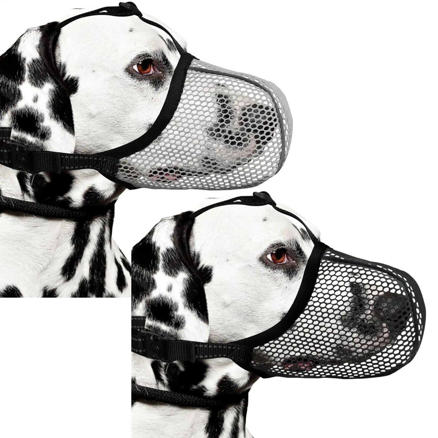 Breathable Mesh Dog Muzzle – Reflective, Adjustable S/M/L