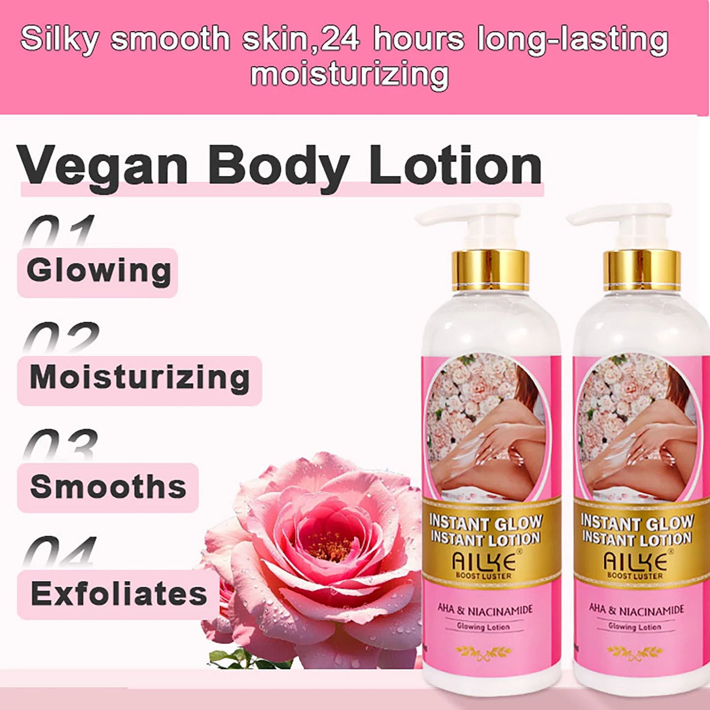 AILKE Floral Body Lotion | Brightening & 24H Moisturizing 500ml