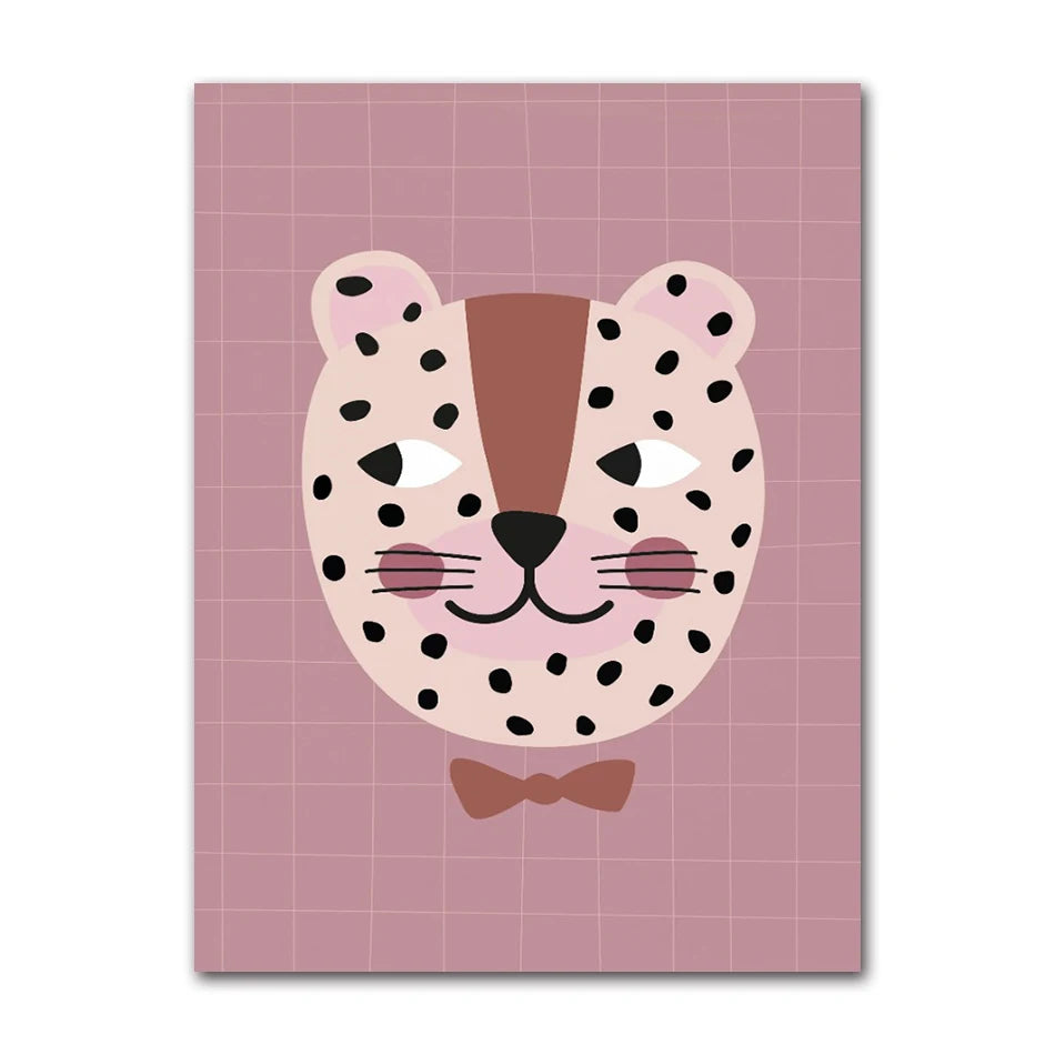 Cute Animals Canvas Print – Kids Nursery Wall Art Poster