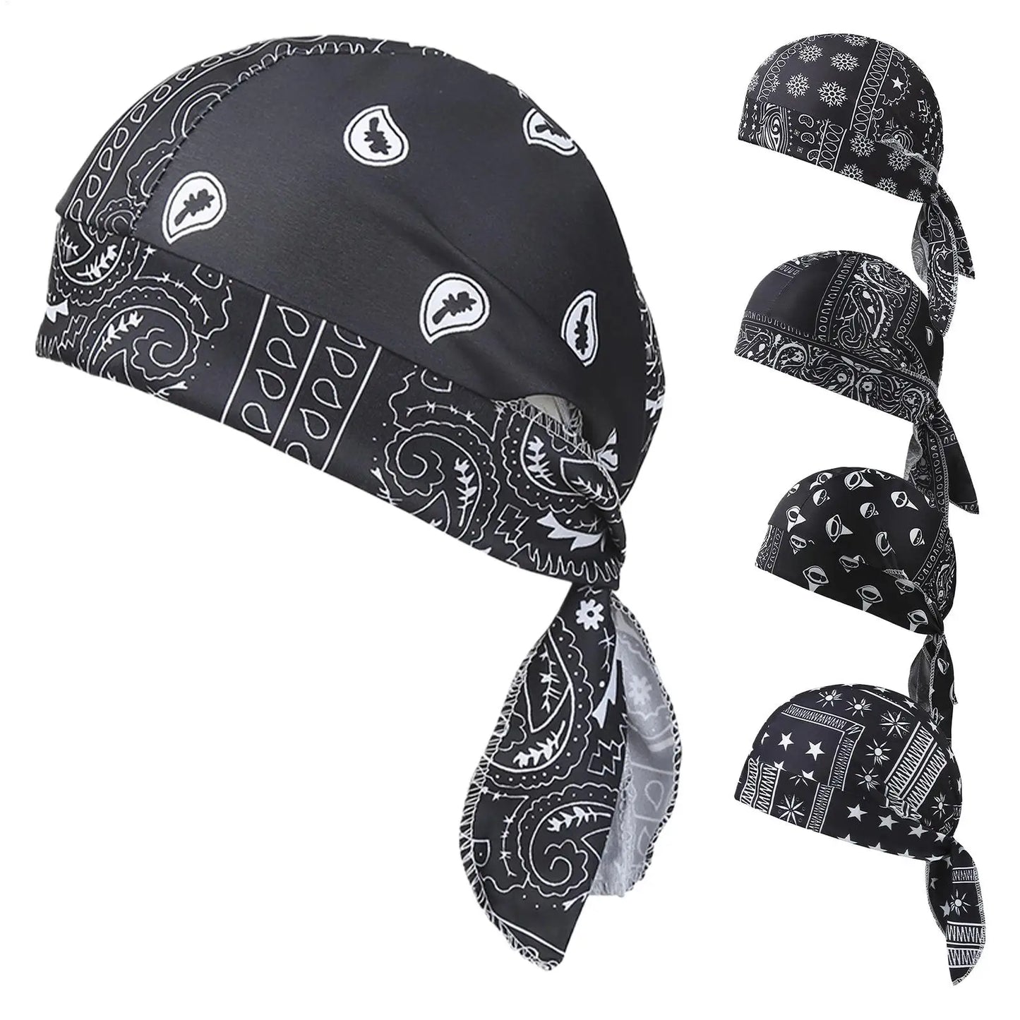 Stretch Sweat Wicking Do Rag Breathable Headscarf for Men Women, Outdoor Motorcycle, Cycling Running Workout Gym Peaceful Pleasures Health and Wellness