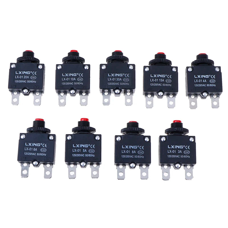 Circuit Breaker Overload Protector Switch Fuse 3A–30A