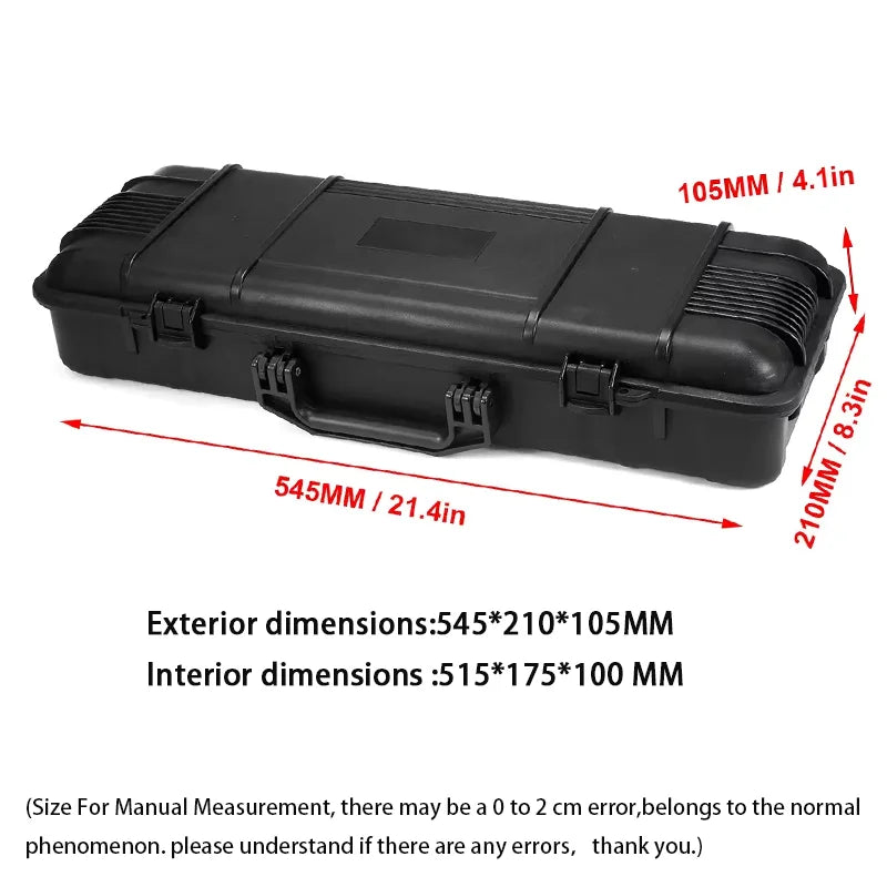 Safety Instrument Tool Box Protective Waterproof Shockproof Toolbox Sealed Tool Case Impact Resistant Suitcase With Sponge Peaceful Pleasures Health and Wellness 545x210x105mm