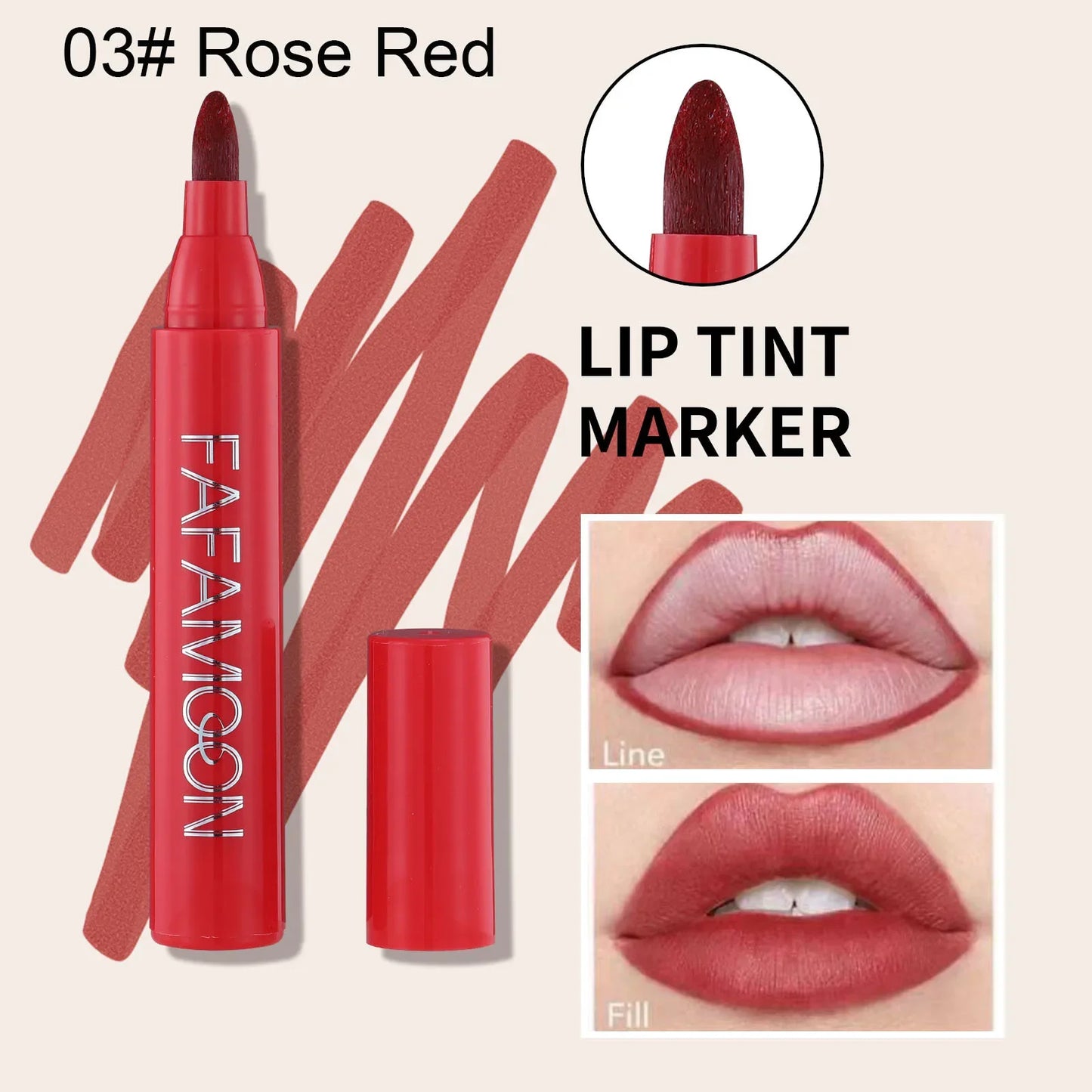 Matte Lip Stain Marker Pen – Waterproof & Long-Lasting Color
