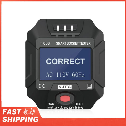 NJTY 90 120V US Plug Socket Outlet Tester Smart Digital Display LCD Peaceful Pleasures Health and Wellness