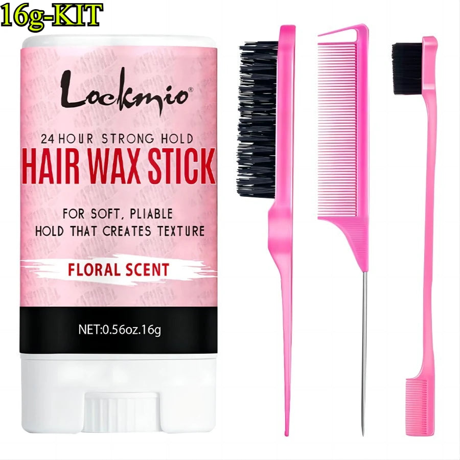 Professional Styling Wax for Women Anti-frizz Pomade Smoothing Broken Back Hair Mud Messy Hairs Control Wax Rod for Natural Wigs Peaceful Pleasures Health and Wellness 6BF064-16g-KIT