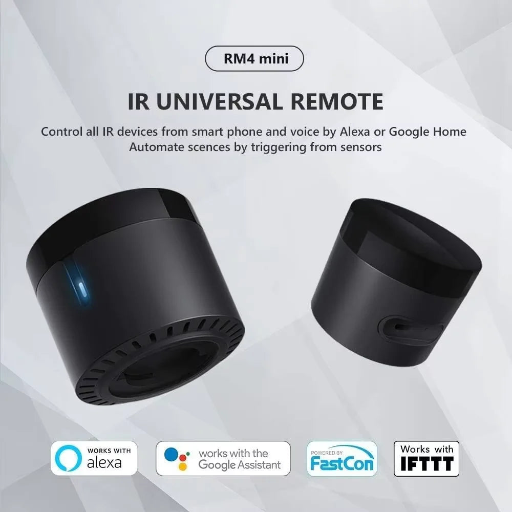 Broadlink Rm4 Mini Smart Remote Control Infrared Universal IR Audio Video Smart Home work with Google Home Alexa Peaceful Pleasures Health and Wellness