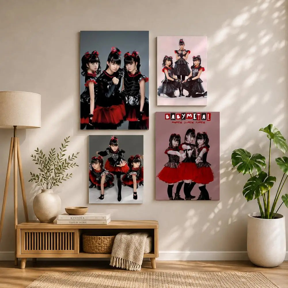 Band B-BABYMETALS Poster HD Self Adhesive Waterproof Wall Art Ideal for Home Office Dorm Bedroom Great Gift Peaceful Pleasures Health and Wellness
