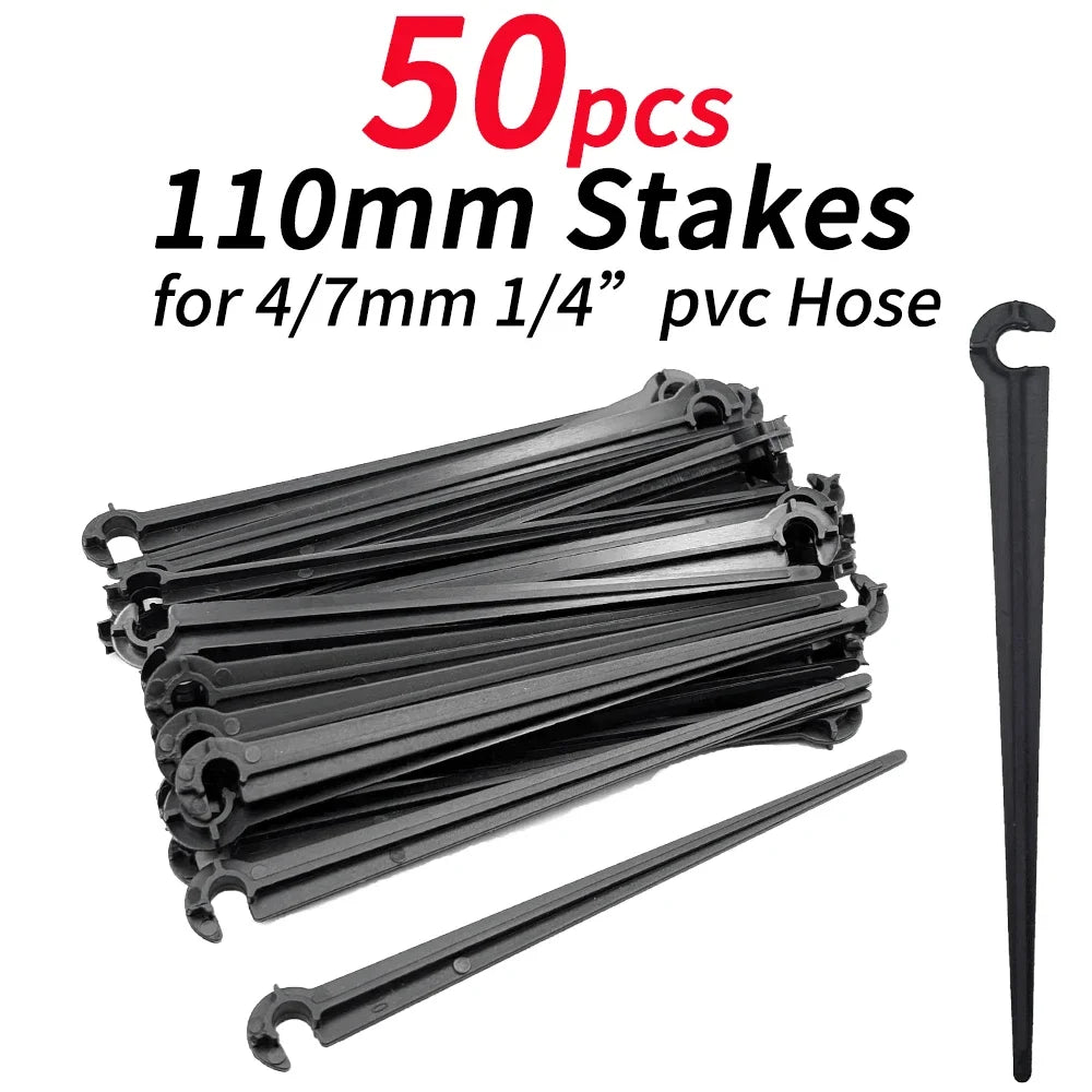 50pcs Barbed Connectors Irrigation Fittings Drip Irrigation Barbed Connectors 4/7mm Tubing Fittings for Flower Pot Garden Lawn Peaceful Pleasures Health and Wellness A-50pcs