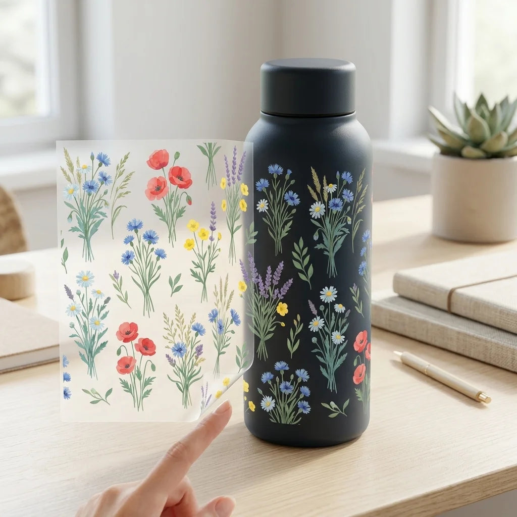 Wildflower UV DTF Transfer Sticker | Waterproof Floral Decal