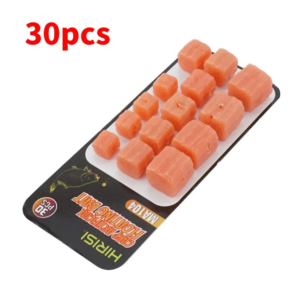 Hirisi 30Pcs Floating Silicone Soft Lures, Water Buoyant Artificial Rubber Bait Tackle for Freshwater Fishing Angling Peaceful Pleasures Health and Wellness MA104-Brown