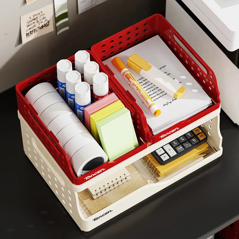 Foldable Desktop Organizer – Multi-Layer File & Book Storage