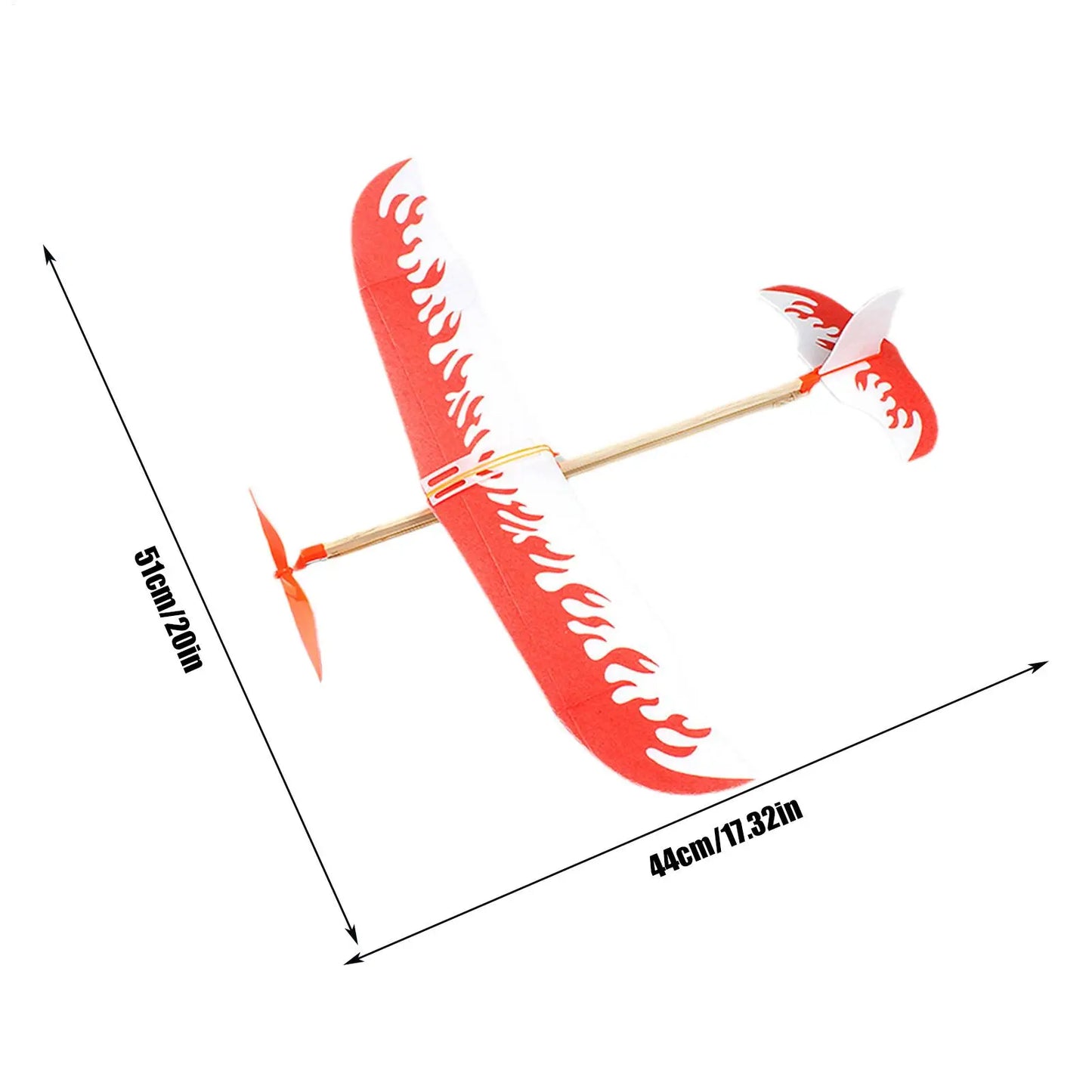 Rubber Band Powered Glider Airplane Model Toy for Kids