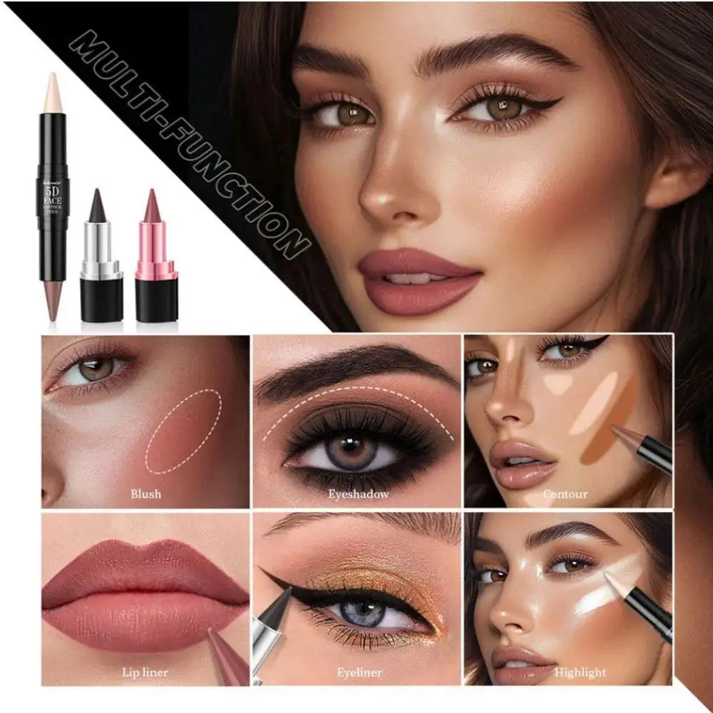 Lakerain 3-Piece Matte Lip, Eye & Contour Stick Makeup Set