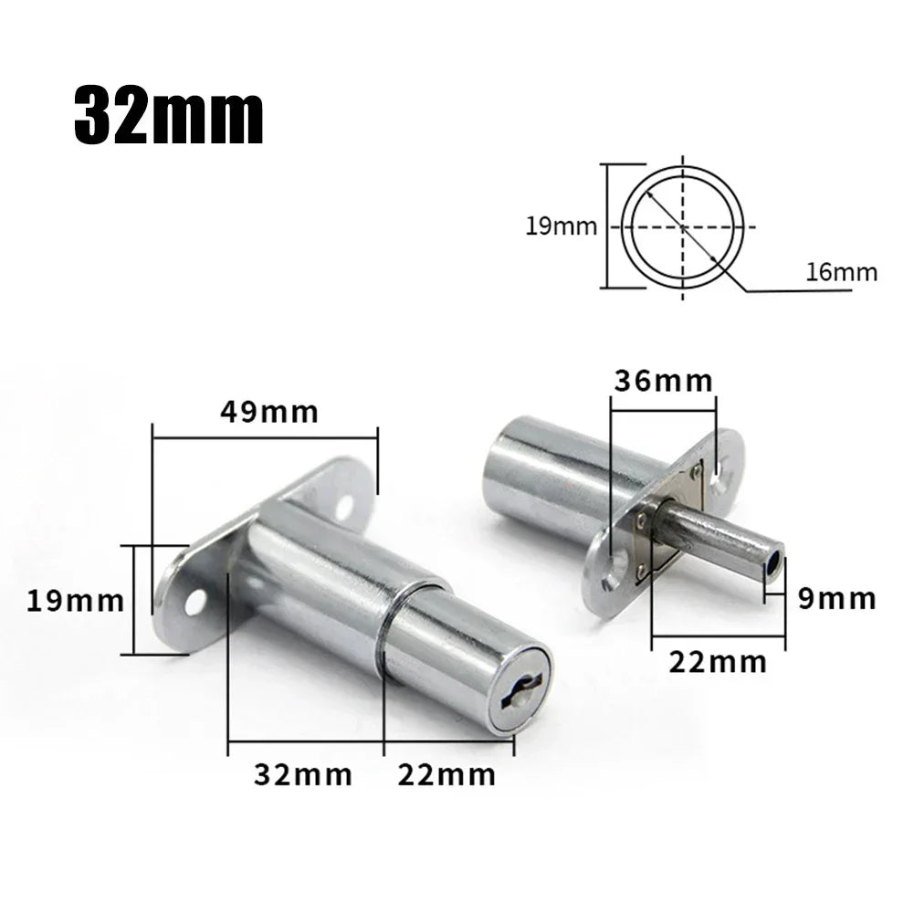 Zinc Alloy Cabinet Door Latch Lock with Keys – Chrome