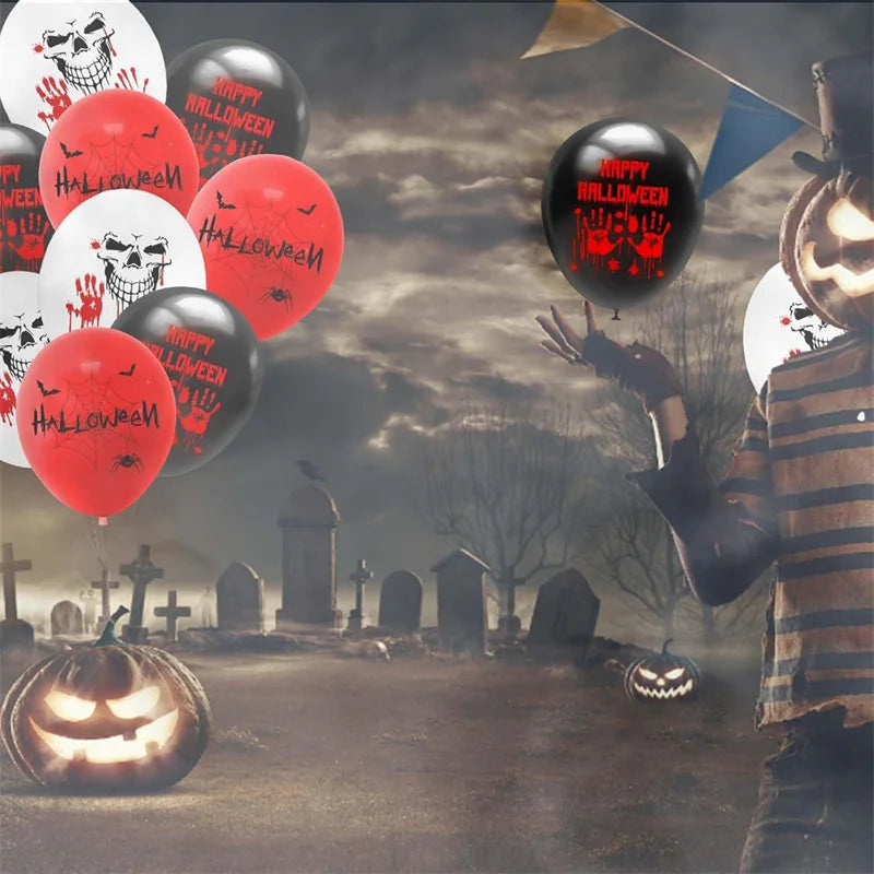 Halloween Skull Latex Balloons – Bloody Eye Party Decorations