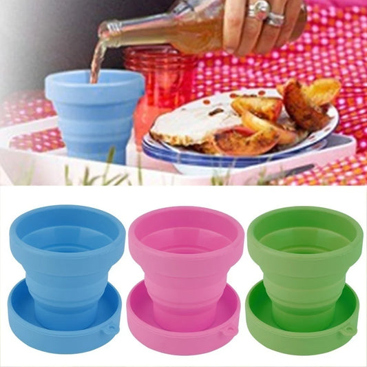 Portable Silicone Retractable Folding Cup Lid Temperature Resistant Peaceful Pleasures Health and Wellness