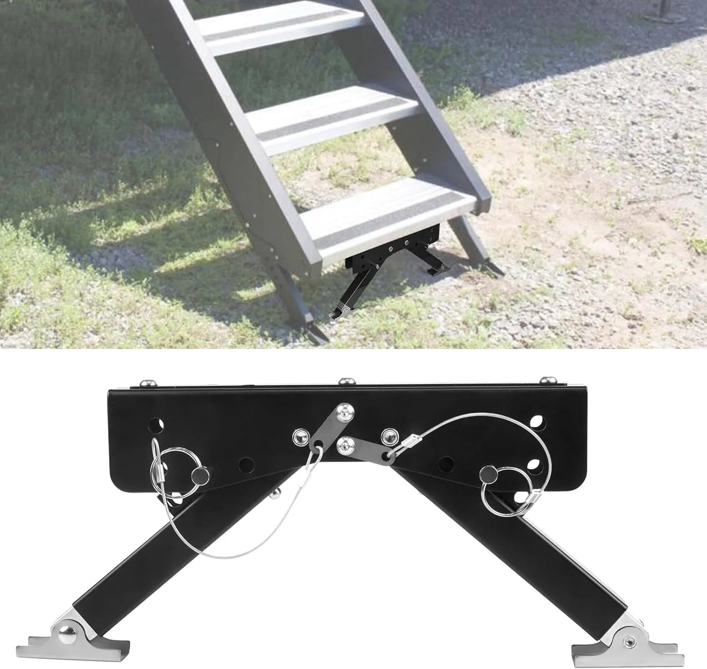 RV Step Stabilizer Folding Premium Durable Trailer Camper Metal