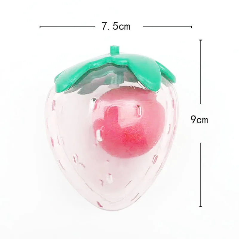 Squeaky Strawberry Dog Toy | Rubber Chew Toy for Small & Medium Dogs