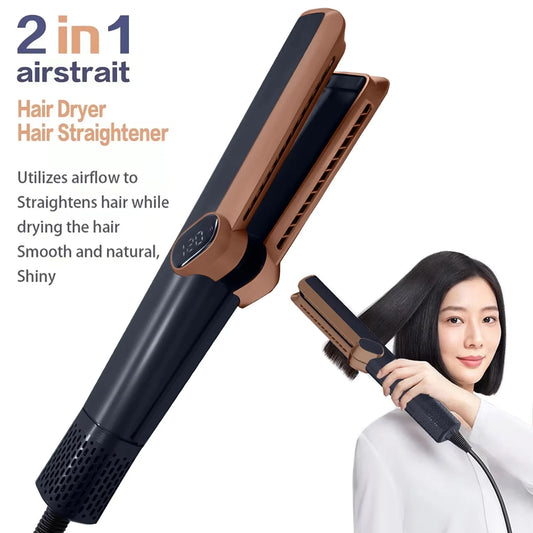 Multi Styler 2in1 LCD Display Hair Dryer Wet and Dry Hair Straightener Ion Portable Air Styling Hair Straighten Peaceful Pleasures Health and Wellness
