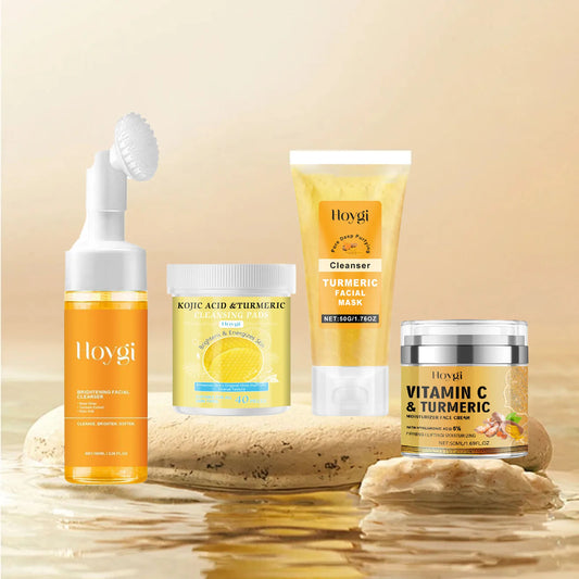 Turmeric Cleanser Oil Control Dark Spot Removal Anti Acne Deep Cleansing Shrink Pore Brightening Moisturizing Vitamin C Cream Peaceful Pleasures Health and Wellness