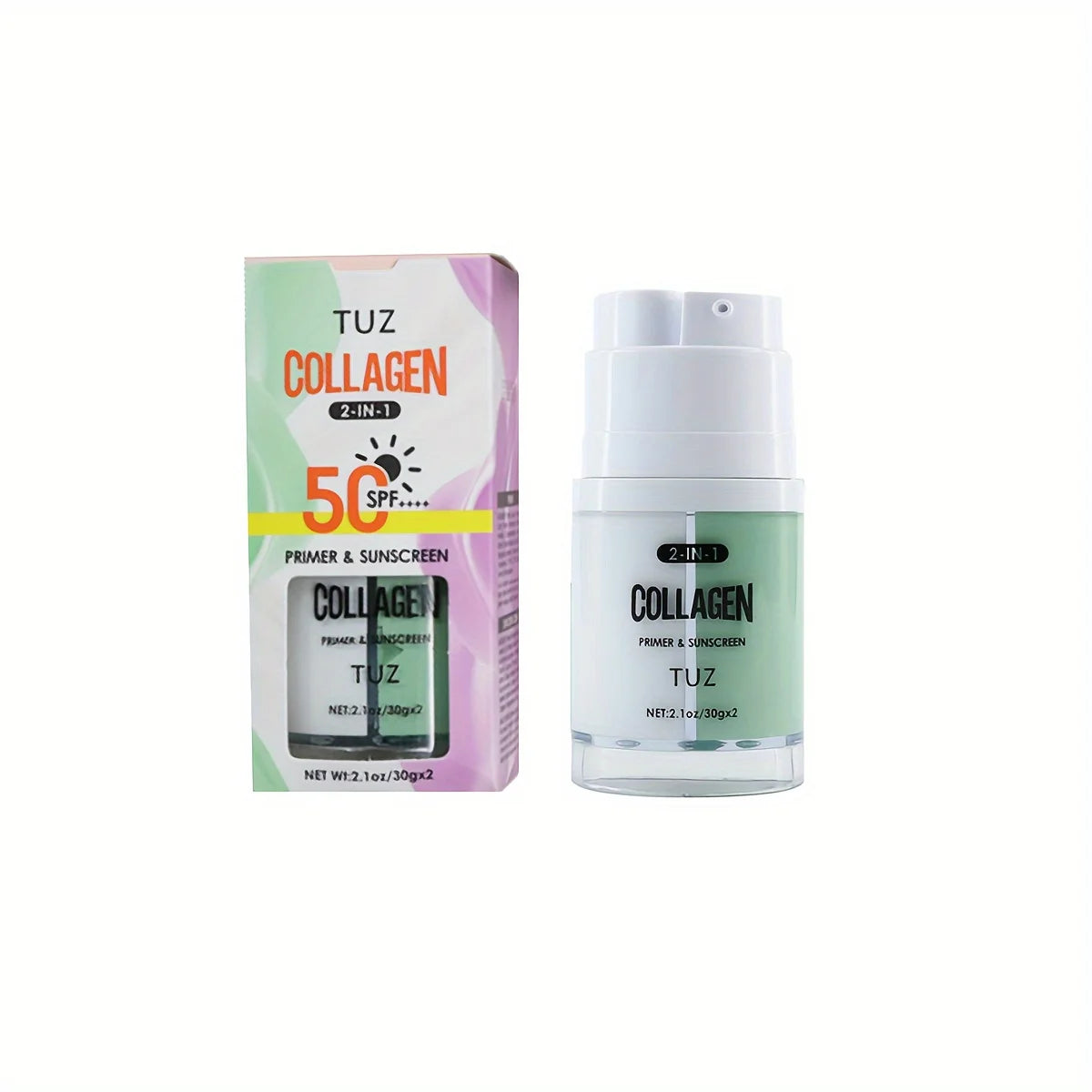 Collagen Primer and Sunscreen for Flawless Skin Peaceful Pleasures Health and Wellness light green