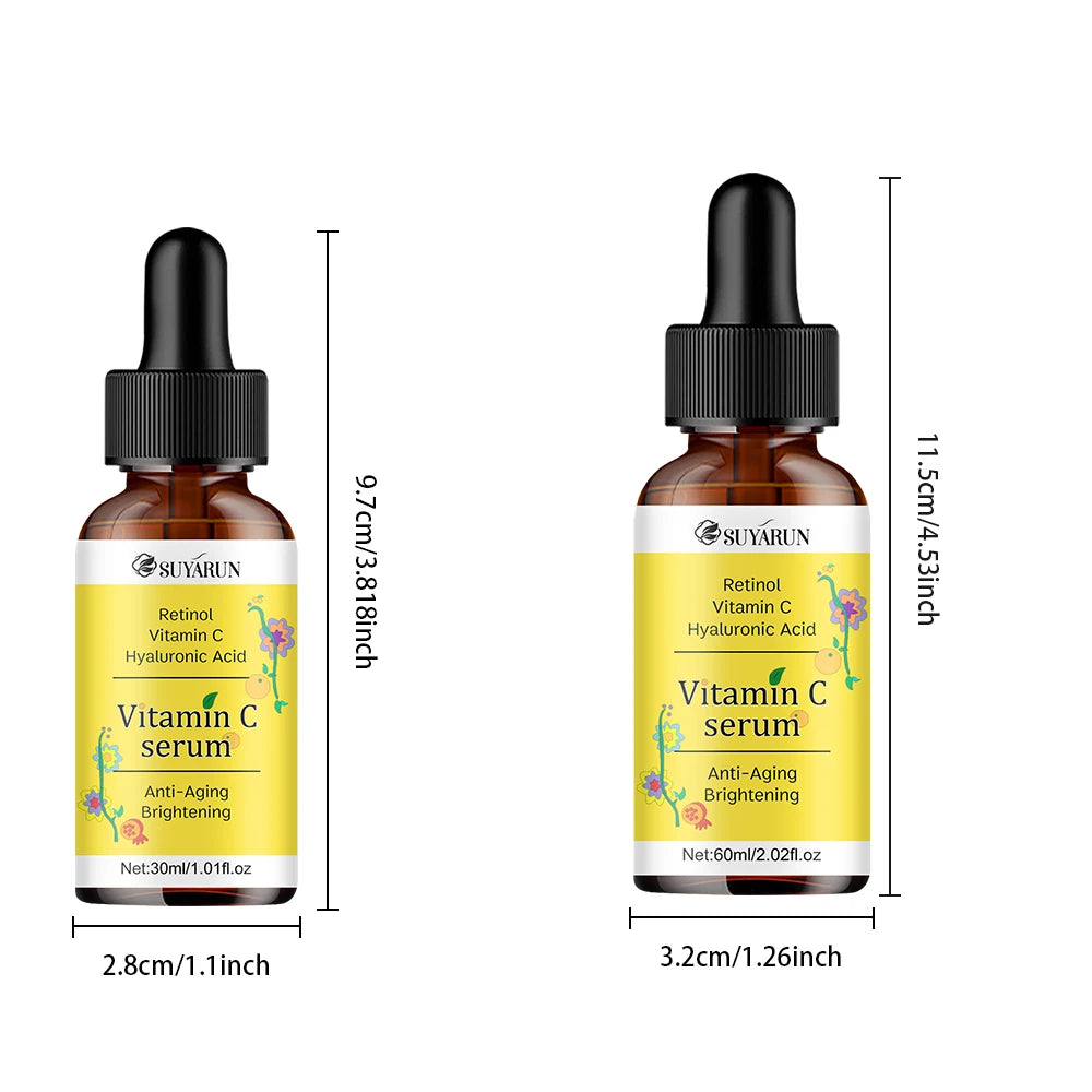 SUYARUN Organic Vitamin C Serum - Anti Aging, Brightening Face Treatment, Rejuvenating & Dark Spot Corrector, 30ml/60ml. Peaceful Pleasures Health and Wellness