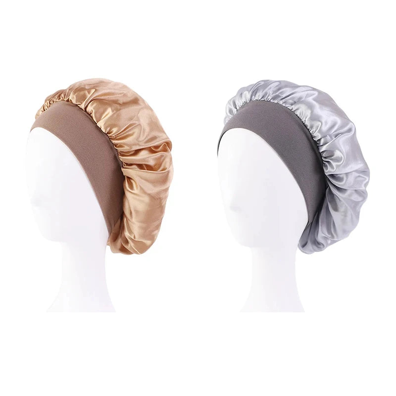 Women's Satin Sleep Bonnet | Wide Brim, Elastic Band Hair Care