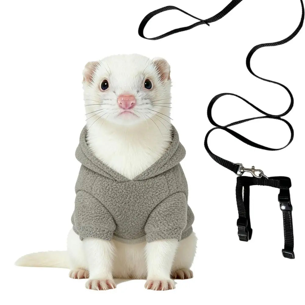 Ferret Hoodie Costume & Harness Set for Small Pets
