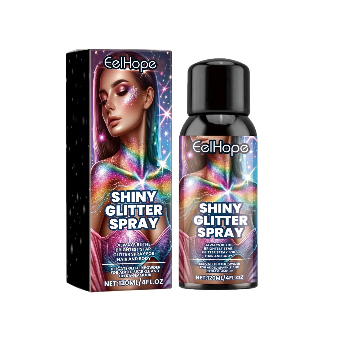 Eelhope Glitter Spray – Hair & Body Shimmer for Festivals