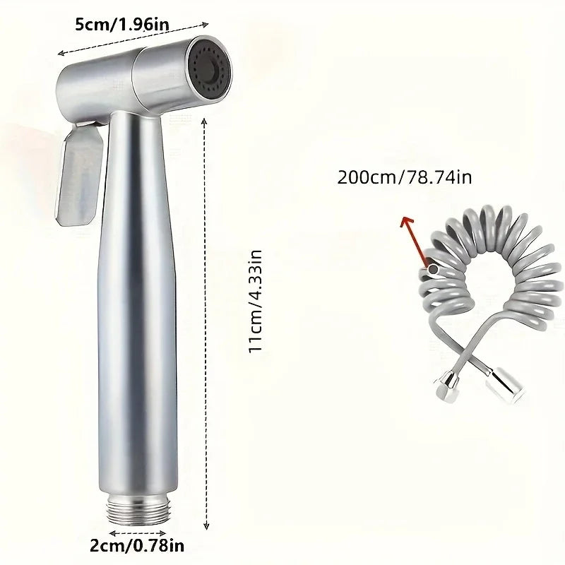 High-Pressure Handheld Bidet Spray Kit – Stainless Steel