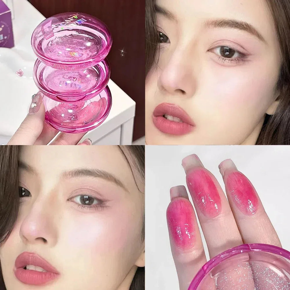 Crystal Jelly Color-Changing Blush Palette | Glitter Cheek Rouge