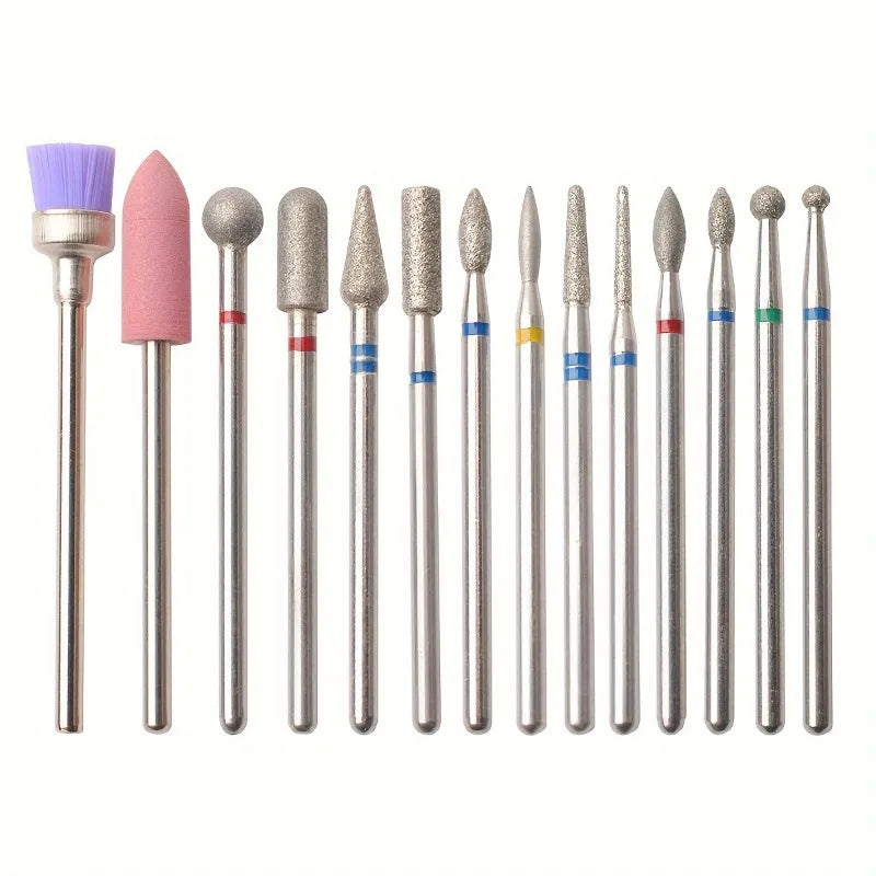 14Pcs/Set Various Nail Polishing Head Sets Electric Nail Drills Nail File Tools for Removing Dead Skin and Polishing Nails Peaceful Pleasures Health and Wellness