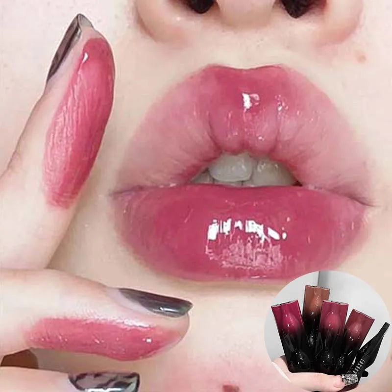 Jelly Lip Gloss Mirror Glaze | Moisturizing Nude & Berry Tint