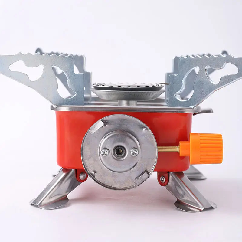 Compact Folding Wind Resistant Gas Burner, Outdoor Gas Stove with Gas Tank, Travel Cooking Kit for Hiking Camping Picnic BBQ Peaceful Pleasures Health and Wellness