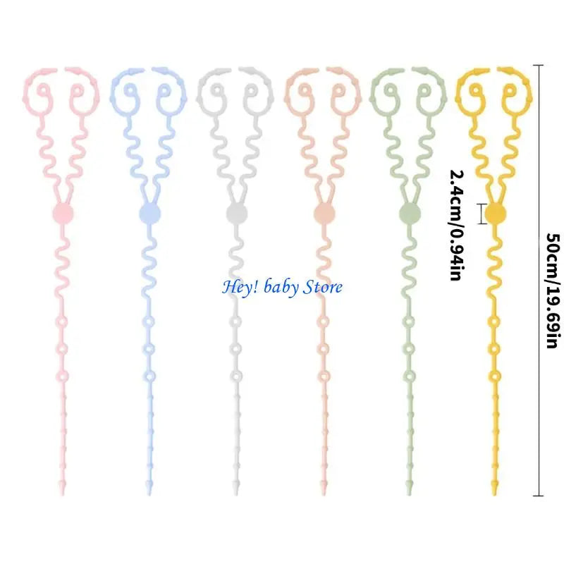 2-in-1 Silicone Pacifier Chain Strap & Teether Link Anti-Lost Pacifier Clip Strap Peaceful Pleasures Health and Wellness