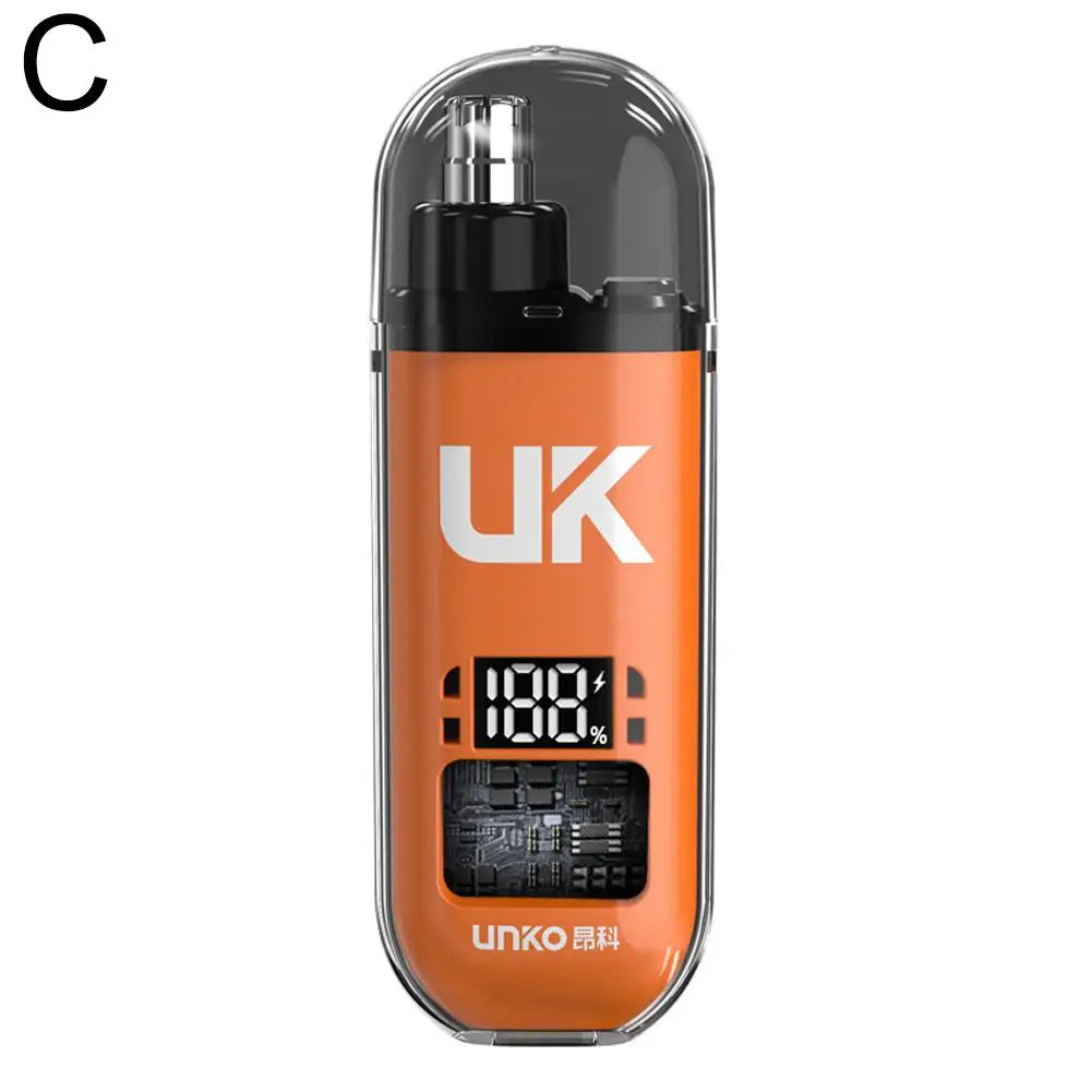 USB Rechargeable Electric Nose & Ear Hair Trimmer – Painless One-Button Grooming for Men, Eyebrow & Nose Trimmer with Dust Cover Peaceful Pleasures Health and Wellness Orange