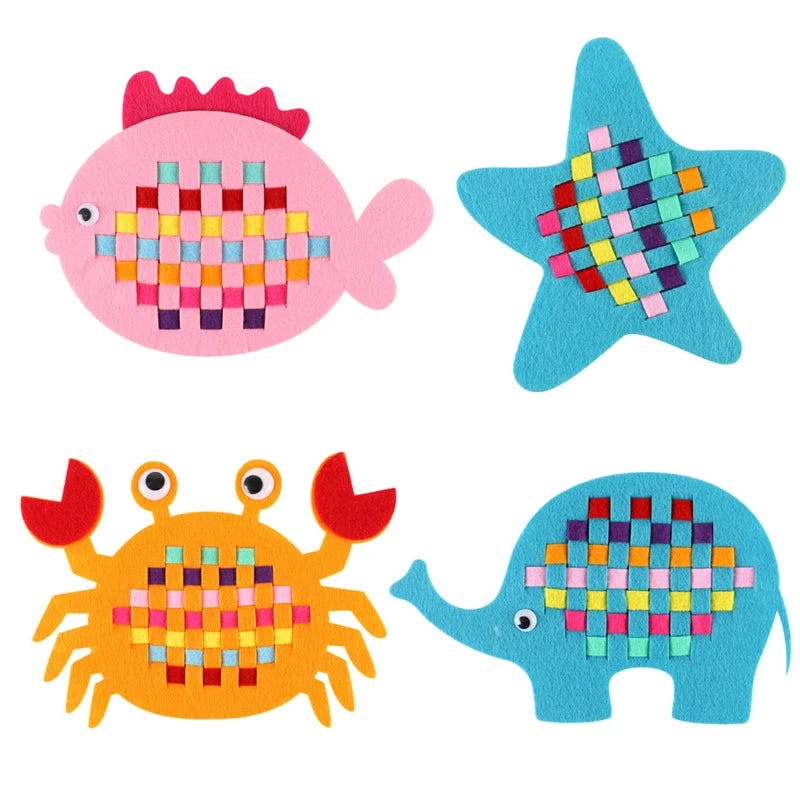 Children's Handmade Weaving Toys Cartoon Chicken Flower Fruit Fish
