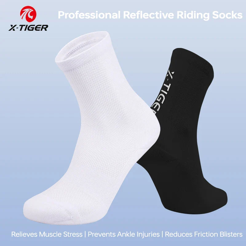 X-Tiger Reflective Cycling Socks – Breathable & Non-Slip