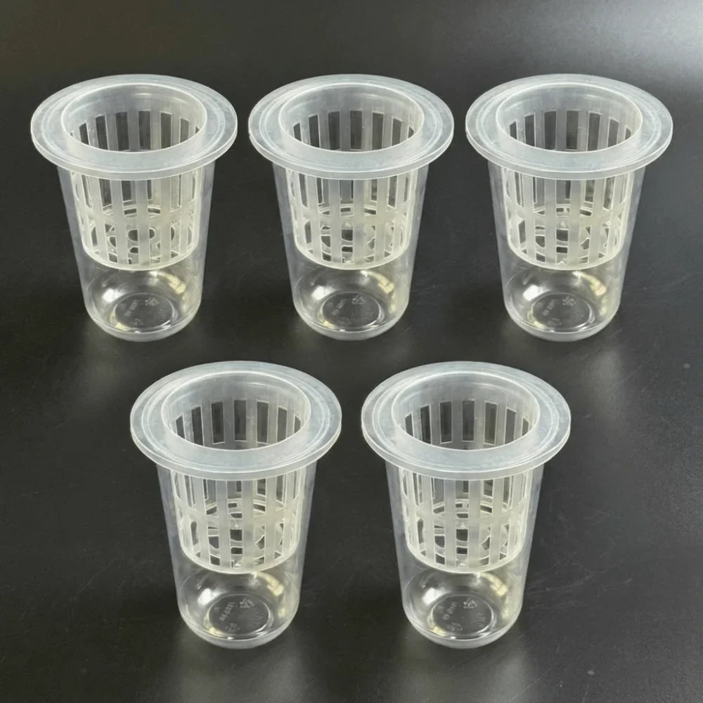 Transparent Hydroponic Mesh Cups – 5-Pack Nursery Net Pots