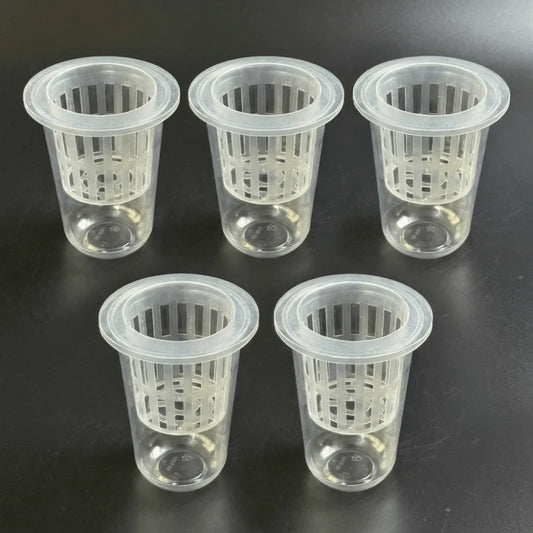 Transparent Hydroponic Mesh Cups – 5-Pack Nursery Net Pots Hydroponic Mesh Cups Oasis Select 5 Set