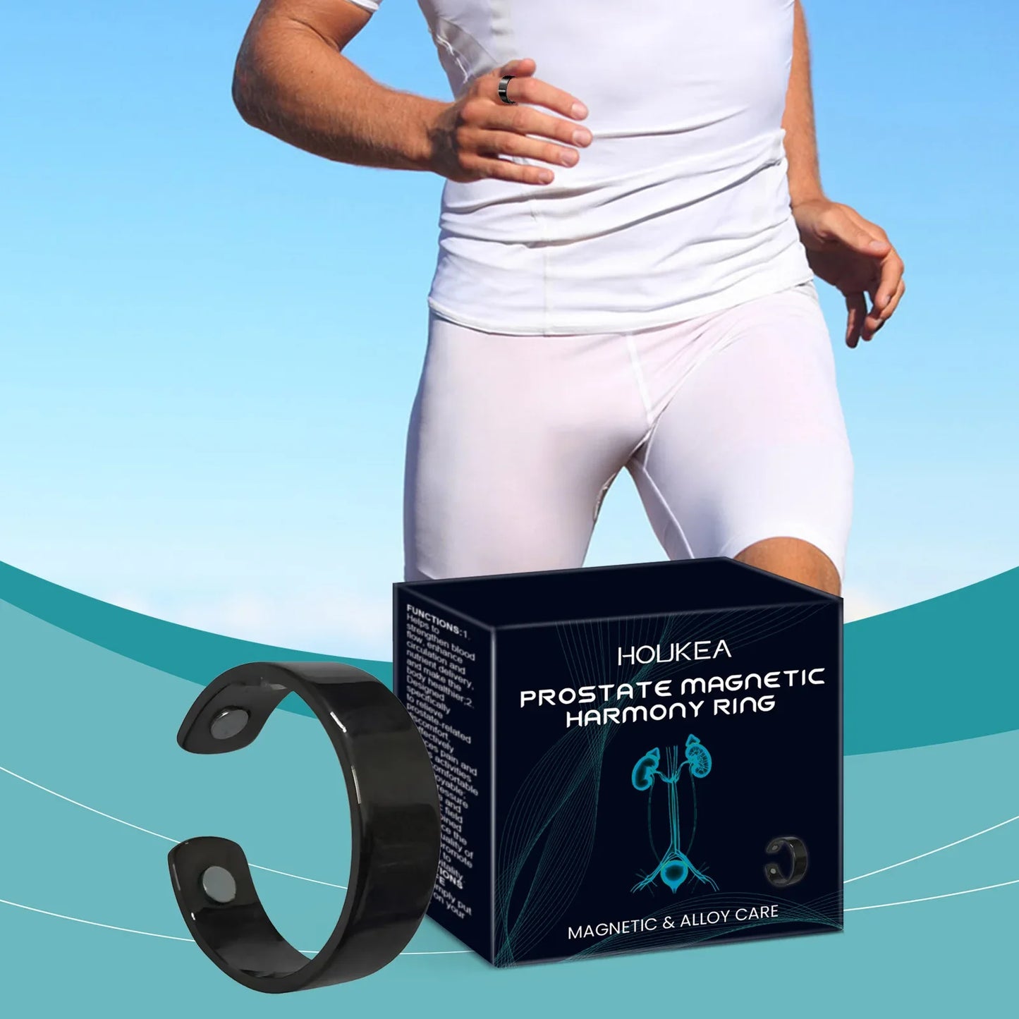 HOUKEA Magnetic Wellness Ring – Men's Vitality & Circulation