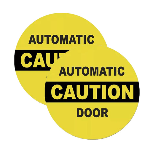2pack Caution Automatic Door sticker decal business window safety 5x5in Peaceful Pleasures Health and Wellness Default Title
