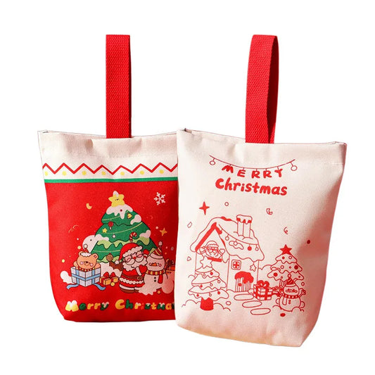 Christmas Canvas Gift Bag – Candy & Snack Tote | Holiday Bag Christmas Gift Bag Oasis Select