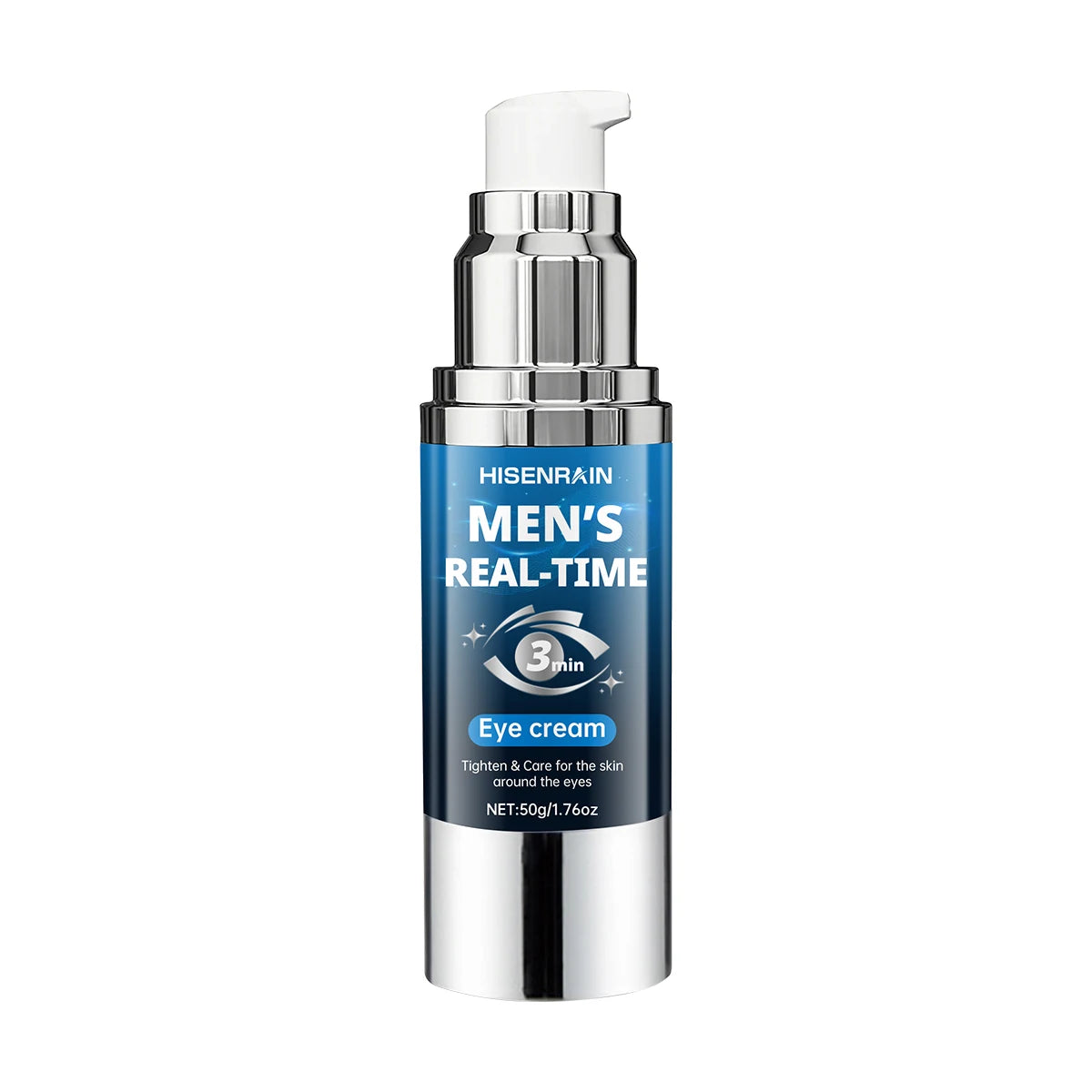HISENRAIN Men's 3-Second Anti-Aging Eye Cream, Vacuum Pressed Airless Pump Bottle, Dark Circles & Wrinkles Treatment. Peaceful Pleasures Health and Wellness 50g