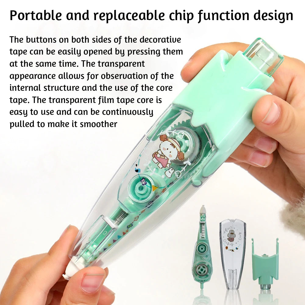 Correction Tape Decorative Sticker Pen Animal Press Type Decorative Pen Cute Pattern Decorative Tape Student Stationery Supplies Peaceful Pleasures Health and Wellness