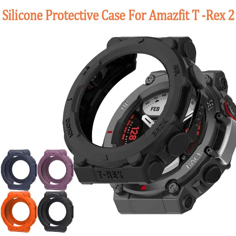 Silicone Bumper Case Cover for Amazfit T-Rex 2 Smartwatch Peaceful Pleasures Health and Wellness