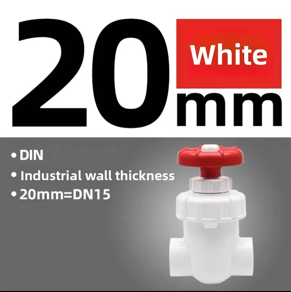 UPVC Gate Valve 20–40mm | Garden Irrigation & Aquarium Flow Control