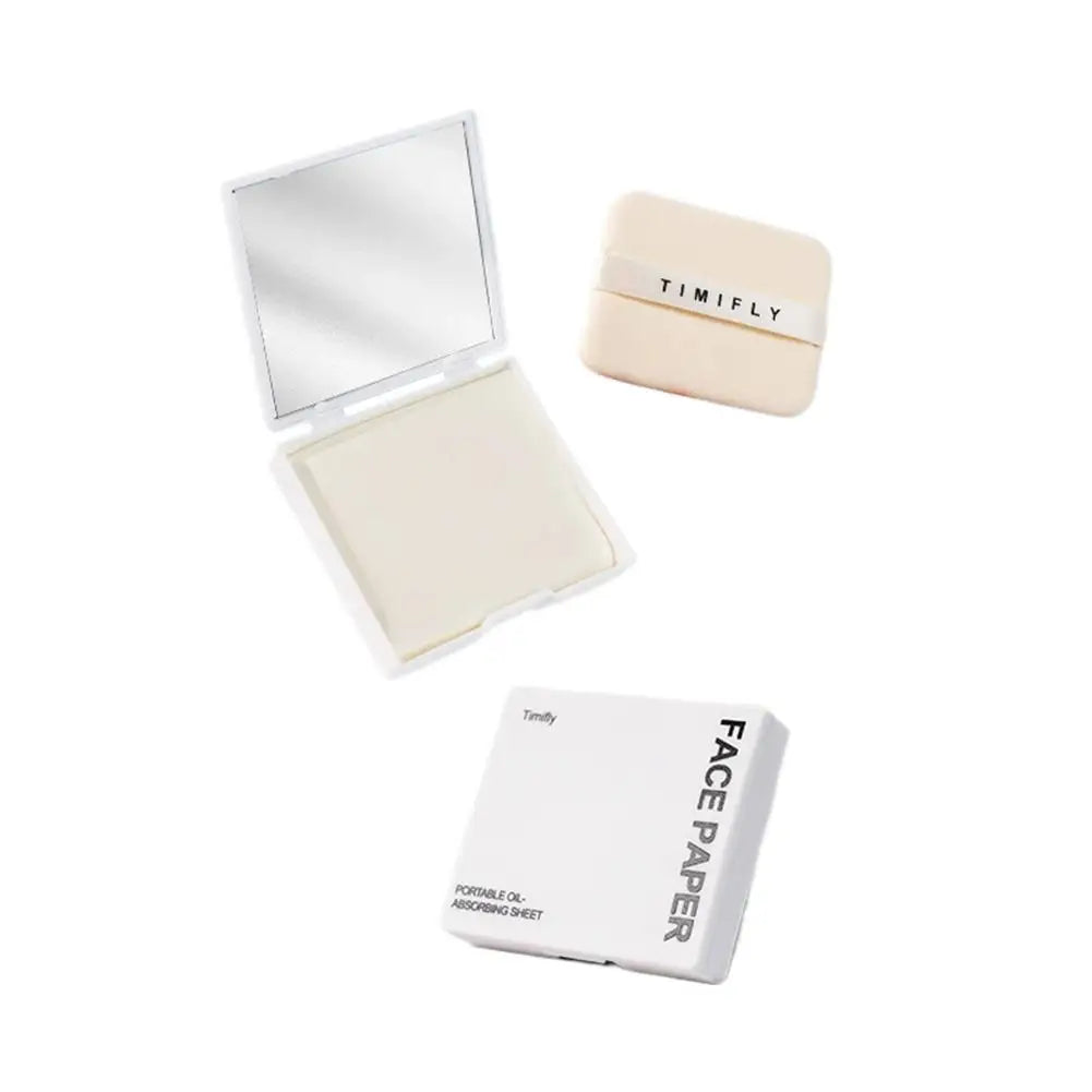 Oil-absorbing Tissue With Mirror Removes Excess Oil Wipes Face Tools Cleanser Facial Face Cleaning Tools 3 IN 1 100PCS Peaceful Pleasures Health and Wellness Gardenia