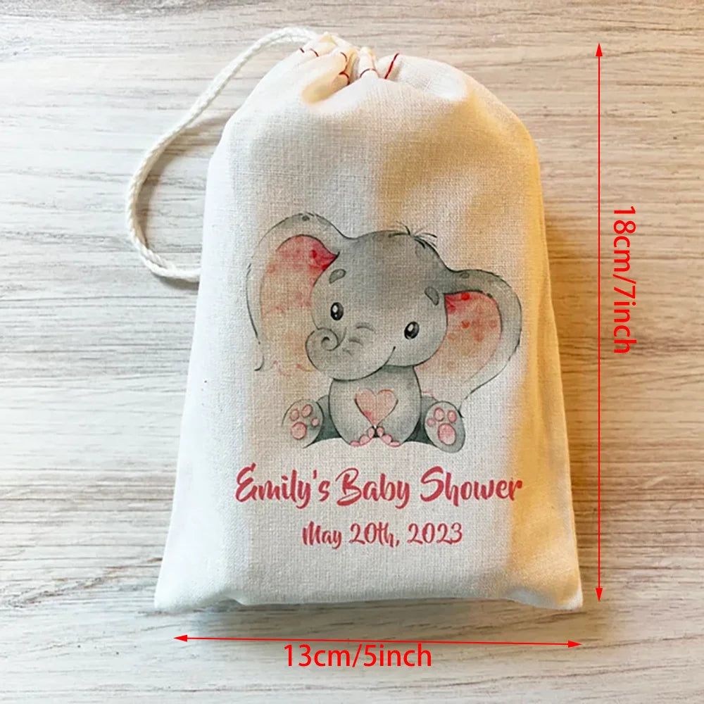 Custom Elephant Favor Bags | Baby Shower & Birthday Party